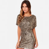 Tabloid – Etuikleid mit Pailletten und Cut-Outs - Silber